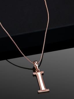 Estele - Rose Gold Plated Impressive I Charm Alphabet Initials Pendant for Women