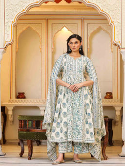 Bannhi - Aarya Hand Block Printed Suit (Set of 3)