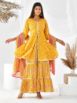 Bannhi - Anika Yellow Sharara (Set of 3)