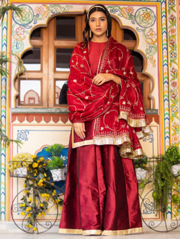 Bannhi - Kurjan Maroon Sharara (Set of 3)