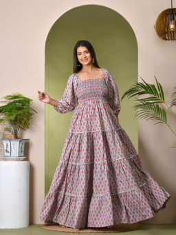 Bannhi - Frost Blue Cotton Maxi Dress