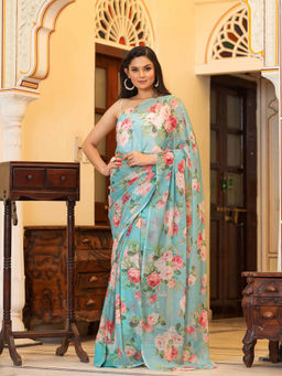 Bannhi - Surabhi Floral Printed Saree without Blouse