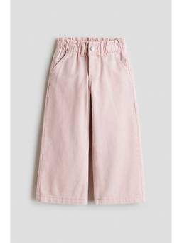 H&M - Girls Pink Wide Leg Paper Bag Jeans
