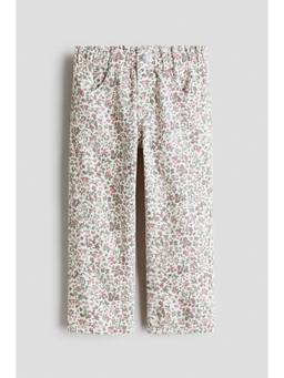 H&M - Girls White Relaxed Paper Bag Jeans
