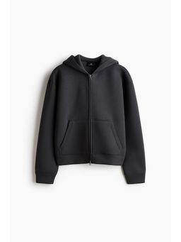H&M - Men Grey Loose Fit Scuba Zip-Through Hooded Jacket
