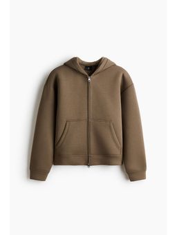 H&M - Men Beige Loose Fit Scuba Zip-Through Hooded Jacket