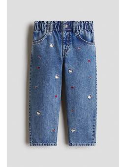H&M - Girls Blue Loose Fit Tapered Jeans