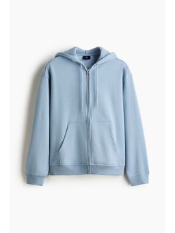 H&M - Men Blue Loose Fit Zip-Through Hooded Jacket