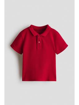 H&M - Boys Red Cotton Pique Polo T-Shirt