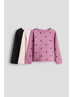 H&M - Girls Multi-Color 3-Pack Cotton Tops