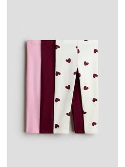 H&M - Girls Multi-Color 3-Pack Brushed-Inside Leggings