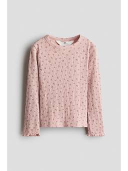 H&M - Girls Pink Patterned Cotton Top