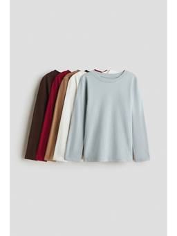 H&M - Boys Multi-Color 5-Pack Cotton Tops