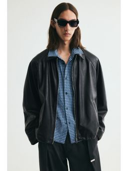 H&M - Men Black Coated Blouson Jacket