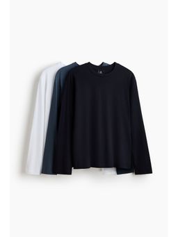 H&M - Men Multi-Color 3-Pack Regular Fit Jersey T-Shirts