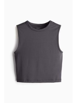 H&M - Women Grey Cropped Sports Vest Top With Drymove