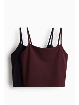 H&M - Women Multi-Color 2-Pack Integral-Bra Sports Tops