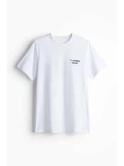 H&M - Men White Regular Fit Sports T-Shirt With Drymove