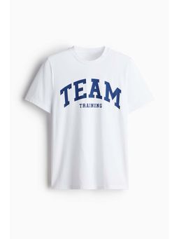H&M - Men White Regular Fit Sports T-Shirt With Drymove