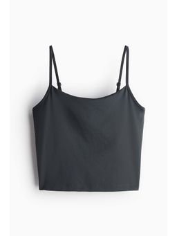 H&M - Women Grey Cropped Sports Strappy Top With Drymove