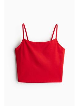 H&M - Women Red Cropped Sports Strappy Top With Drymove