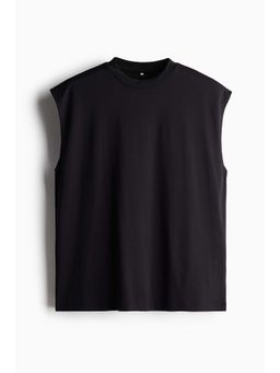 H&M - Men Black Loose Fit Sports Vest With Drymove