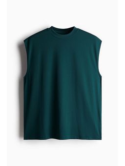 H&M - Men Green Loose Fit Sports Vest With Drymove