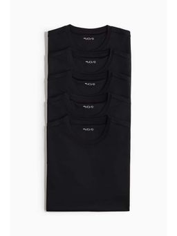 H&M - Men Black 5-Pack Regular Fit Sports T-Shirts With Drymove