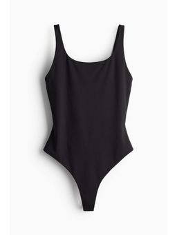 H&M - Women Black Sports Thong Bodysuit With Softmove