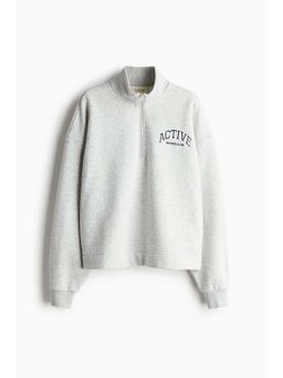 H&M - Women Grey Zip-Top Sports Sweatshirt