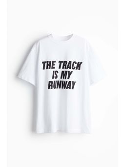 H&M - Women White Printed Sports T-Shirt With Drymove