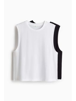 H&M - Women Multi-Color 2-Pack Sports Vest Tops With Drymove