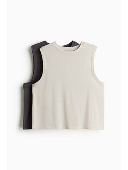 H&M - Women Multi-Color 2-Pack Sports Vest Tops With Drymove