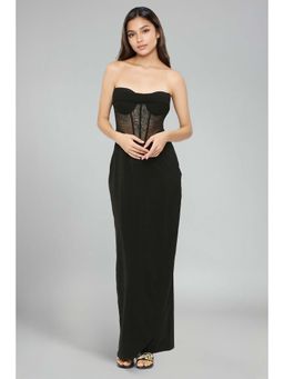 EMBLAZE - Black Viscose Corset Gown