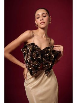 EMBLAZE - Gold Sequins Crop Top