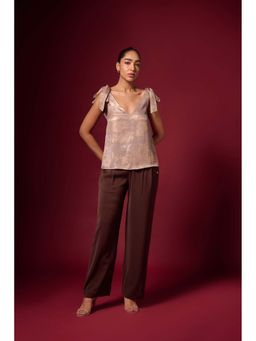 EMBLAZE - Golden Foil Tie-Up Top