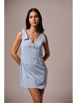 EMBLAZE - Light Blue Embellished Dress