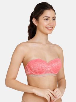 Zivame - Disco Padded High Wired 3-4th Coverage Strapless Bra Pink