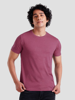 The Souled Store - Solids Maroon Melange T-shirt For Mens