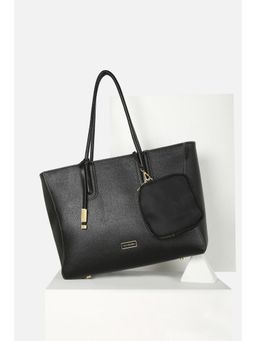 Van Heusen - Women Black Textured Formal Tote Bag