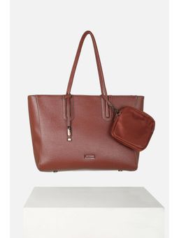 Van Heusen - Women Maroon Textured Formal Tote Bag