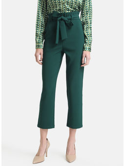 Kazo - Green Paperbag Belted Trousers