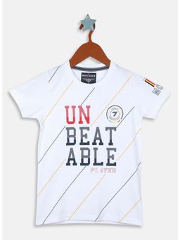 Monte Carlo - Boys White Printed T-Shirt