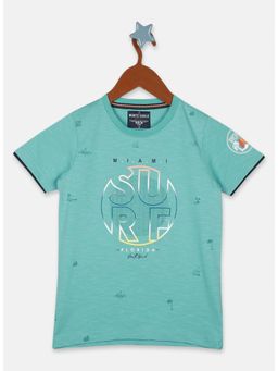 Monte Carlo - Boys Green Printed T-Shirt