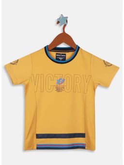Monte Carlo - Boys Mustard Printed T-Shirt