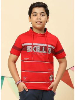 Monte Carlo - Boys Red Printed T-Shirt