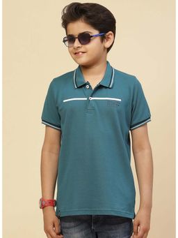 Monte Carlo - Boys Teal Blue Printed T-Shirt