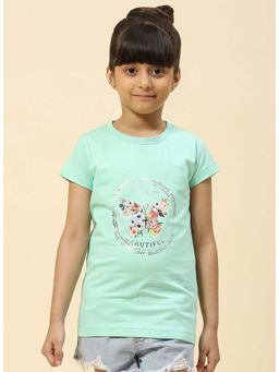Monte Carlo - Girls Green Printed T-shirt