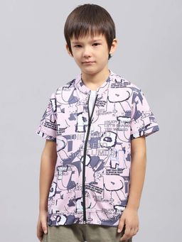 Monte Carlo - Boys Pink Printed Half Sleeve Shirt and T-Shirt