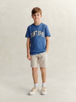 GANT - Boys Blue Printed Relaxed Fit Round Neck T-Shirt